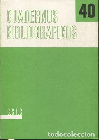 Libros de segunda mano: CUADERNOS BIBLIOGR&Aacute;FICOS. 40. - VV.AA. - Foto 1