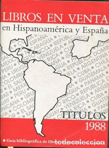 Libros de segunda mano: LIBROS EN VENTA EN HISPANOAMERICA Y ESPA&Ntilde;A. TITULOS 1988. - VV.AA. - Foto 1