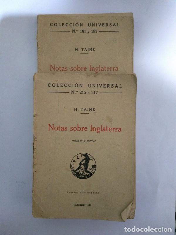 Libros de segunda mano: Notas sobre Inglaterra. 2 tomos - H. Taine - Foto 1