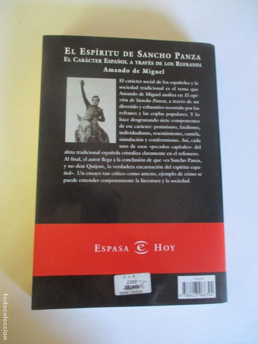 Libros de segunda mano: AMANDO DE MIGUEL El esp&iacute;ritu de Sancho Panza W28461 - Foto 2