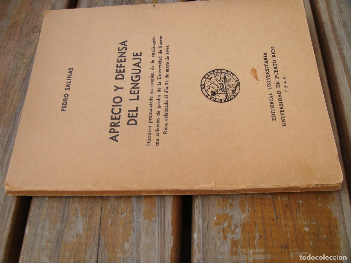 Libros de segunda mano: Pedro Salinas: APRECIO Y DEFENSA DEL LENGUAJE. Discurso... - Foto 2