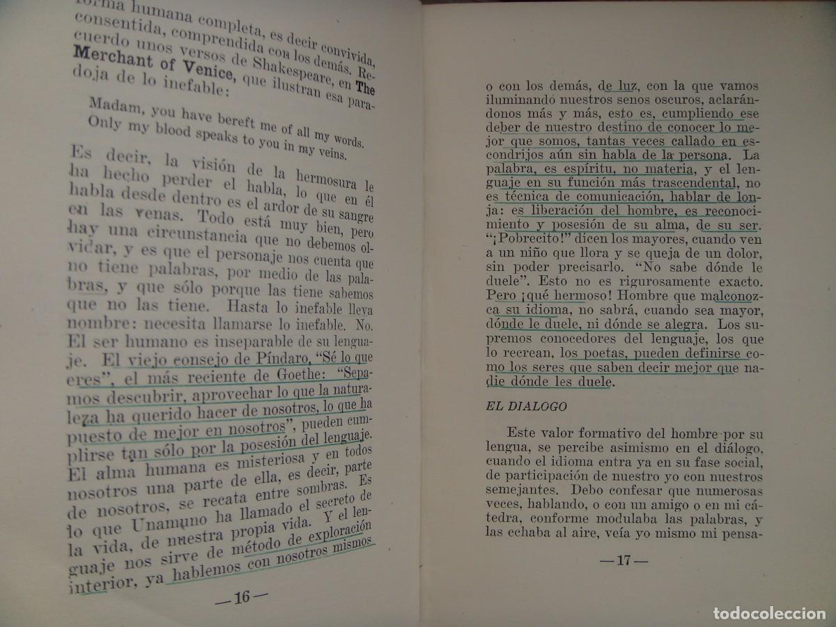 Libros de segunda mano: Pedro Salinas: APRECIO Y DEFENSA DEL LENGUAJE. Discurso... - Foto 3