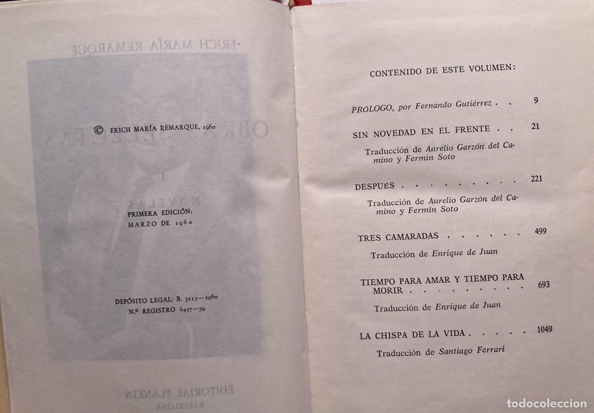 Libros de segunda mano: Obras selectas de E.M. Remarque (vol&uacute;menes I y II) - Foto 3