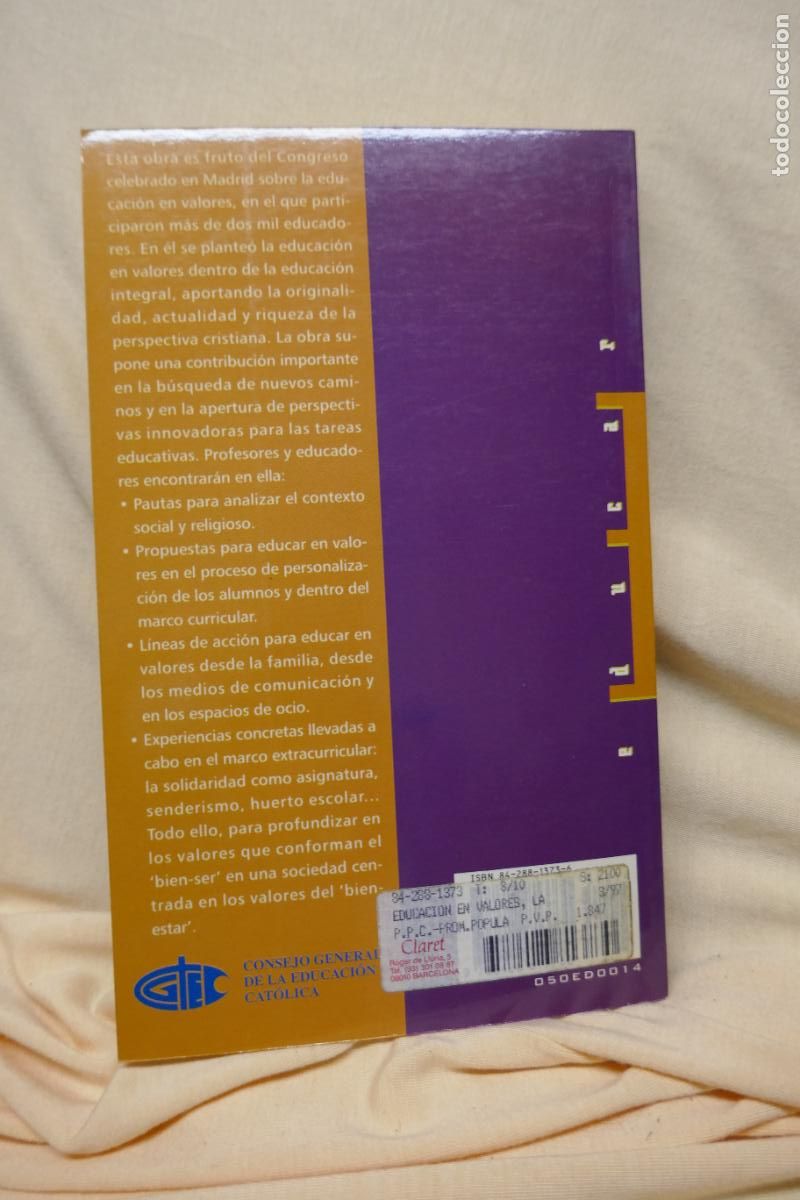 Libros de segunda mano: LA EDUCACI&Oacute;N EN VALORES, de Abilio Gregorio - Foto 9