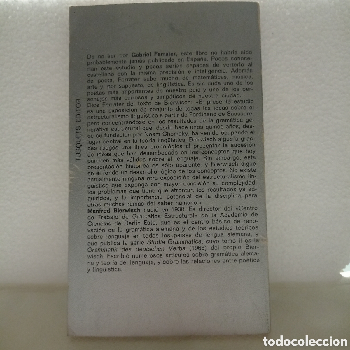 Libros de segunda mano: Ling&uuml;&iacute;stica,EL ESTRUCTURALISMO - Manfred Bierwisch. - Foto 2