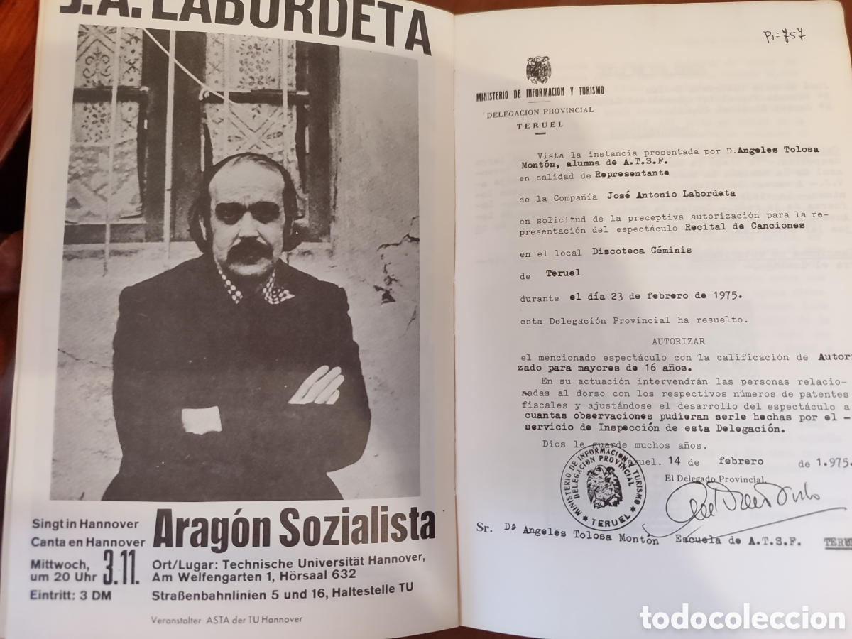 Libros de segunda mano: Con la voz a cuestas. J.A. Labordeta. Primera edici&oacute;n - Foto 4