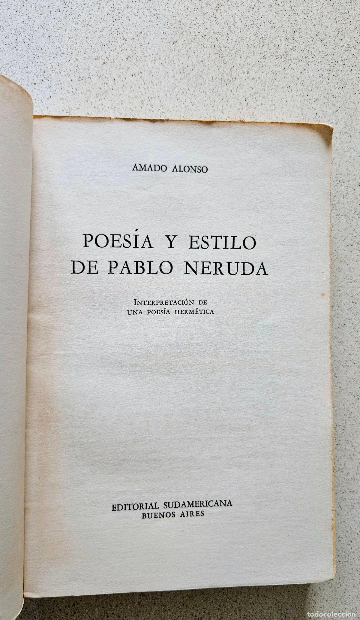 Libros de segunda mano: Poesia y estilo de Pablo Neruda, Amado Alonso - Foto 3