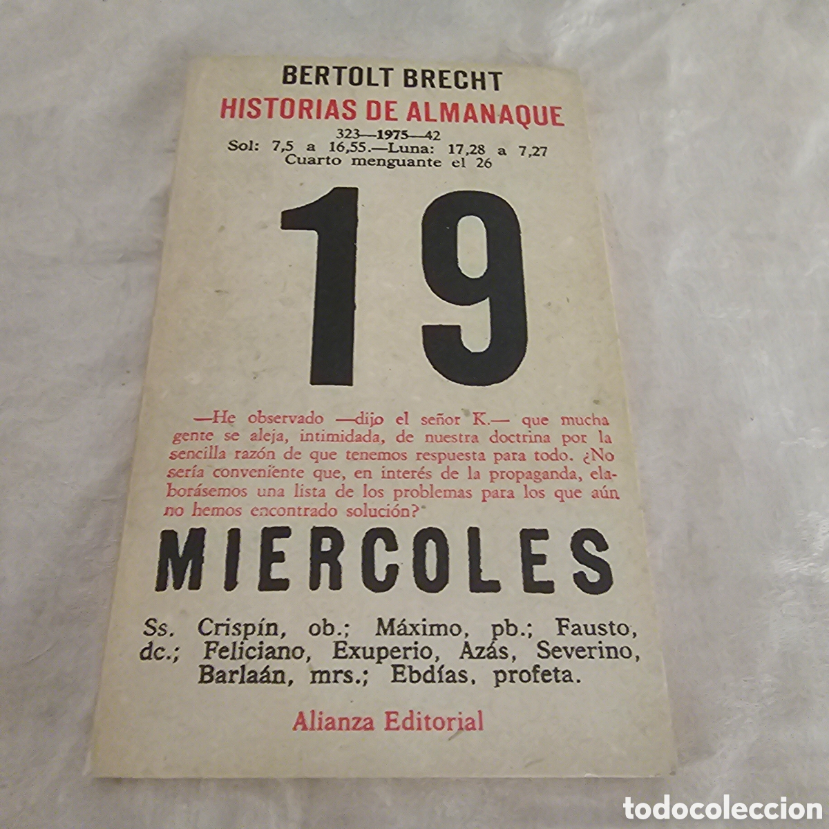 Libros de segunda mano: Historias del almanaque - Brecht, Bertolt - Foto 1