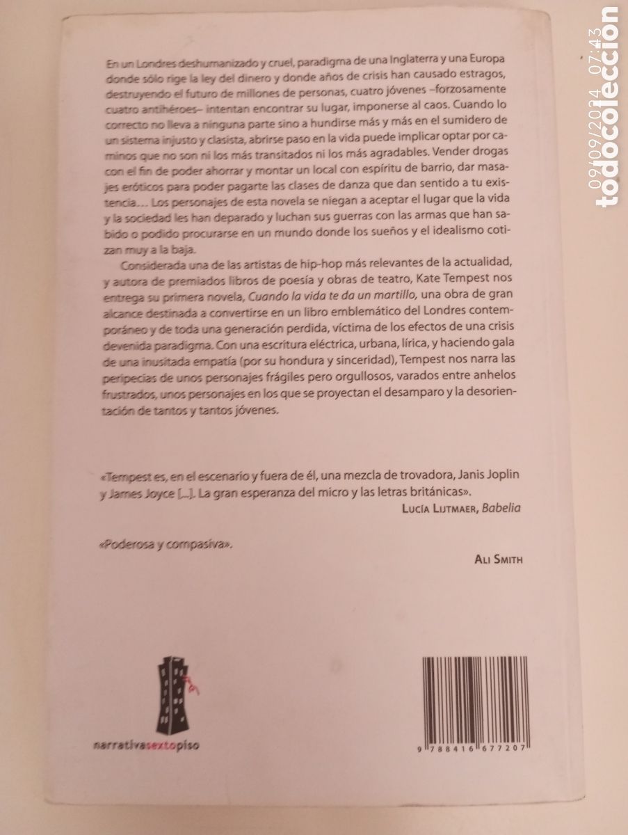 Libros de segunda mano: Kate Tempest . Cuando la vida te da un martillo .Ed sexto piso . - Foto 2