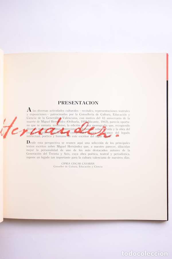 Libros de segunda mano: Documenta Miguel Hern&aacute;ndez 1985 - AUTORES VARIOS - Foto 2