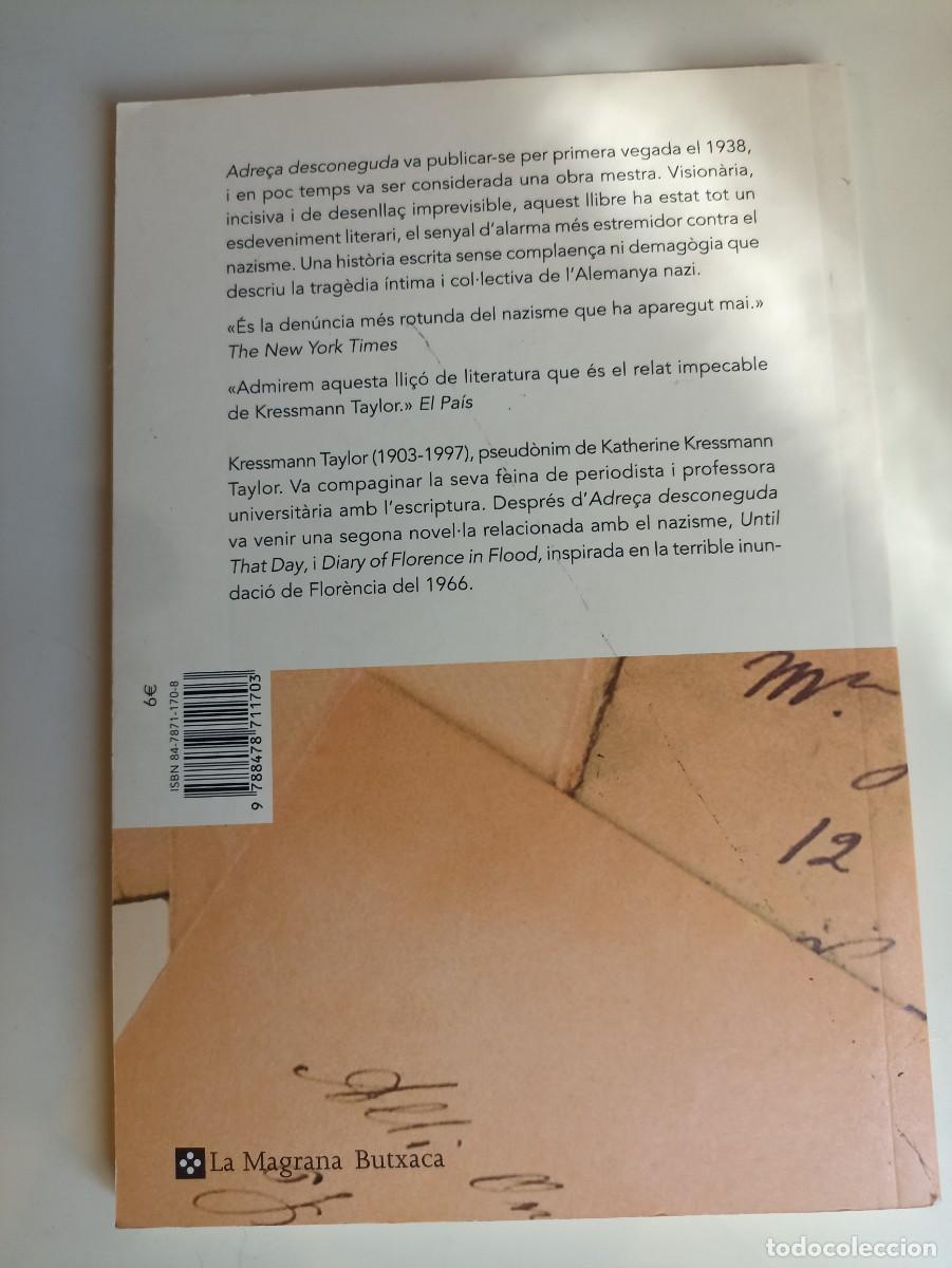 Libros de segunda mano: Adre&ccedil;a Desconeguda de Kressmann Taylor - Foto 2