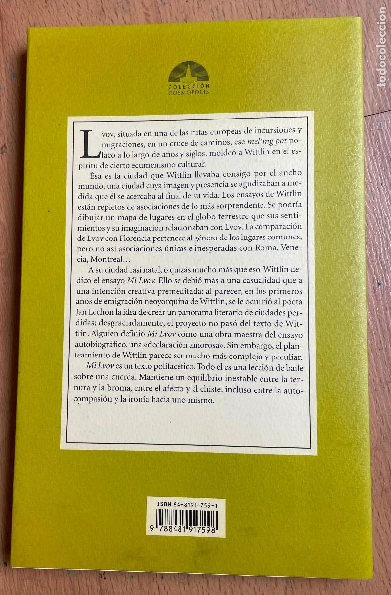Libros de segunda mano: MI LVOV Josef Wittlin - Foto 2