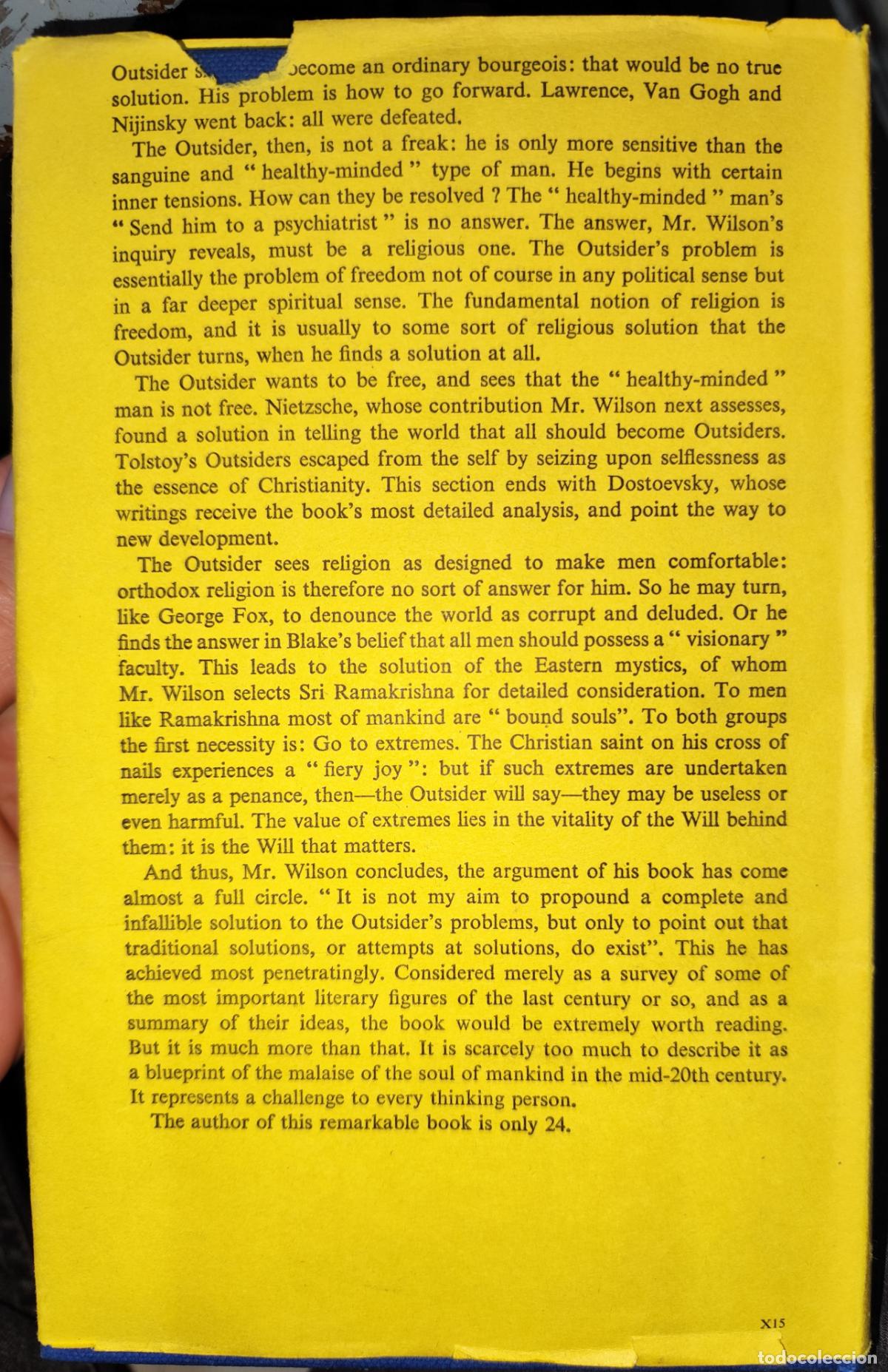 Libros de segunda mano: THE OUTSIDER. COLIN WILSON. TEXTO EN INGL&Eacute;S - Foto 4