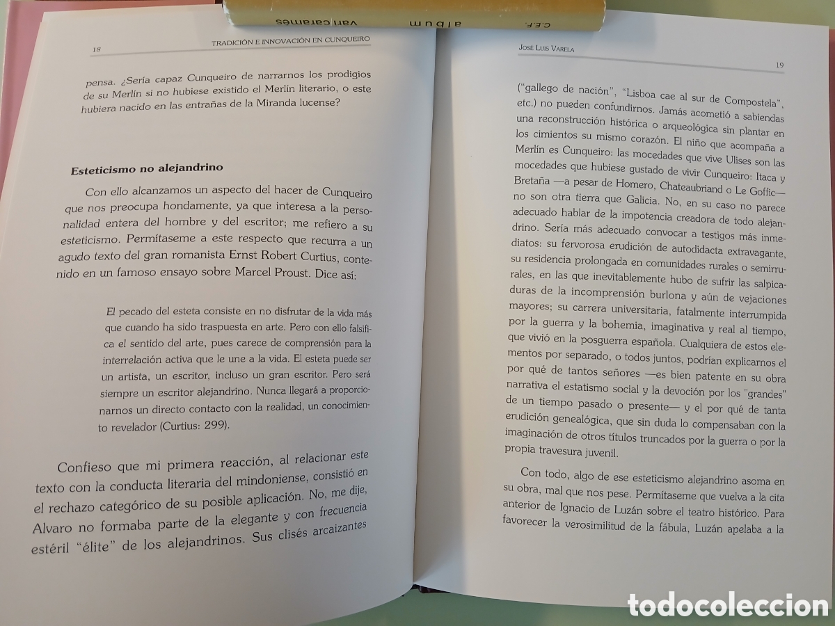 Libros de segunda mano: Tradici&oacute;n e Innovaci&oacute;n en Cunqueiro. Jose Luis Varela. - Foto 10