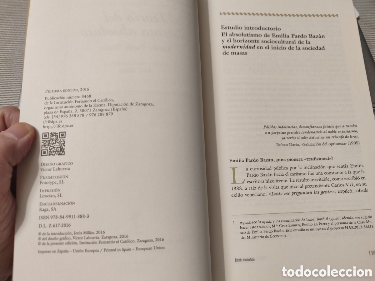 Libros de segunda mano: TEOR&Iacute;A DEL SISTEMA ABSOLUTO. E. Pardo Baz&aacute;n. Primera edici&oacute;n, 2016 - Foto 3