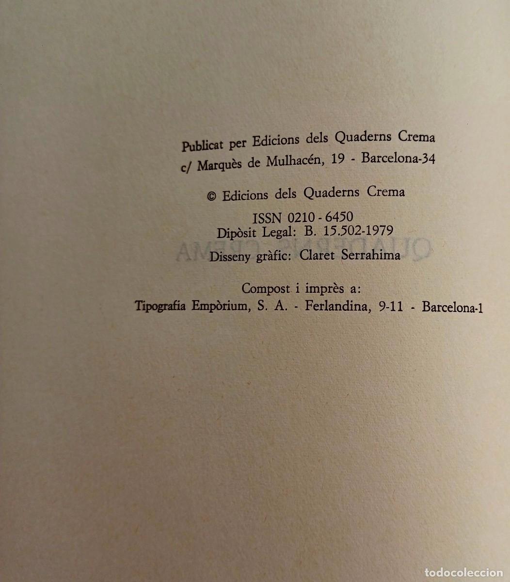 Libros de segunda mano: Pla i catal&agrave; / VVAA. Quaderns Crema 1980 - Foto 3