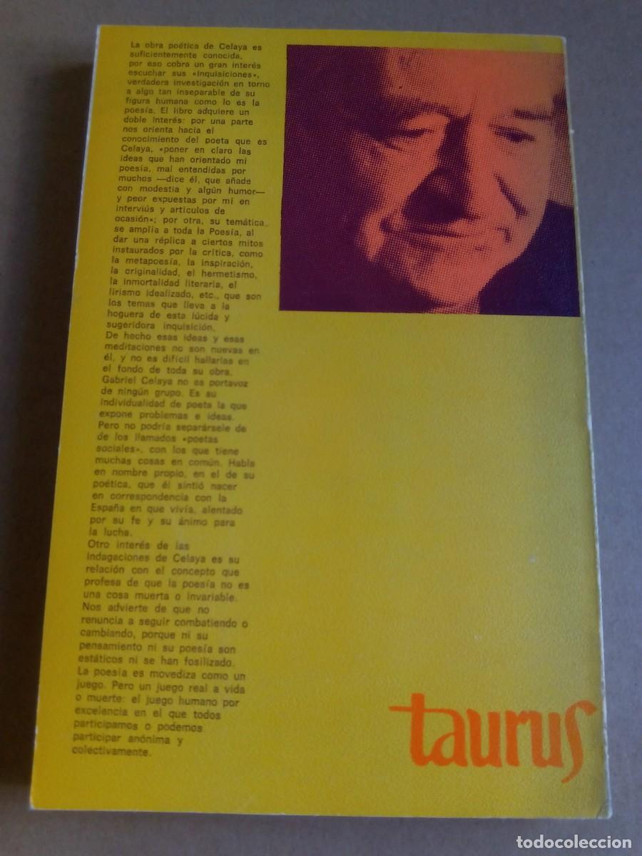 Libros de segunda mano: INQUISICI&Oacute;N DE LA POES&Iacute;A / GABRIEL CELAYA - Foto 2