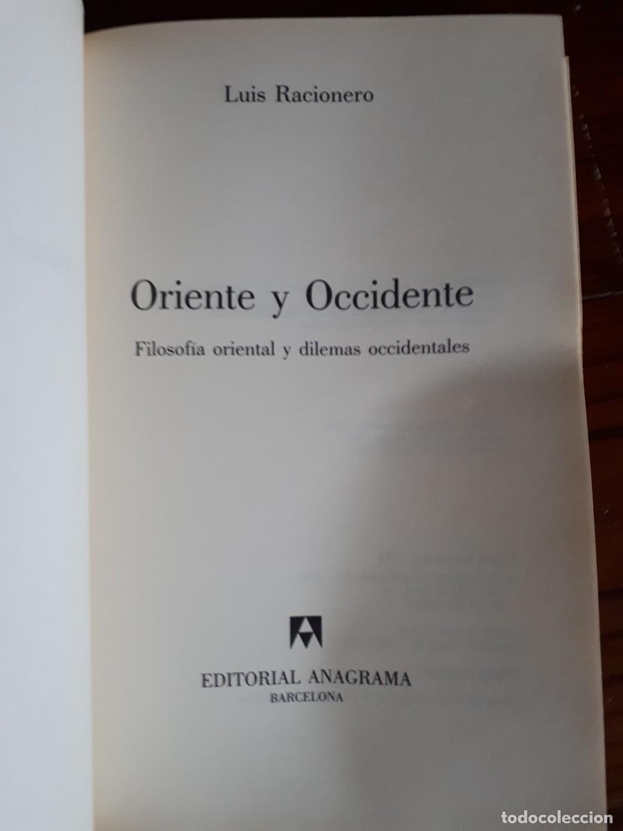 Libros de segunda mano: Oriente y Occidente. - Luis Racionero. - Foto 3