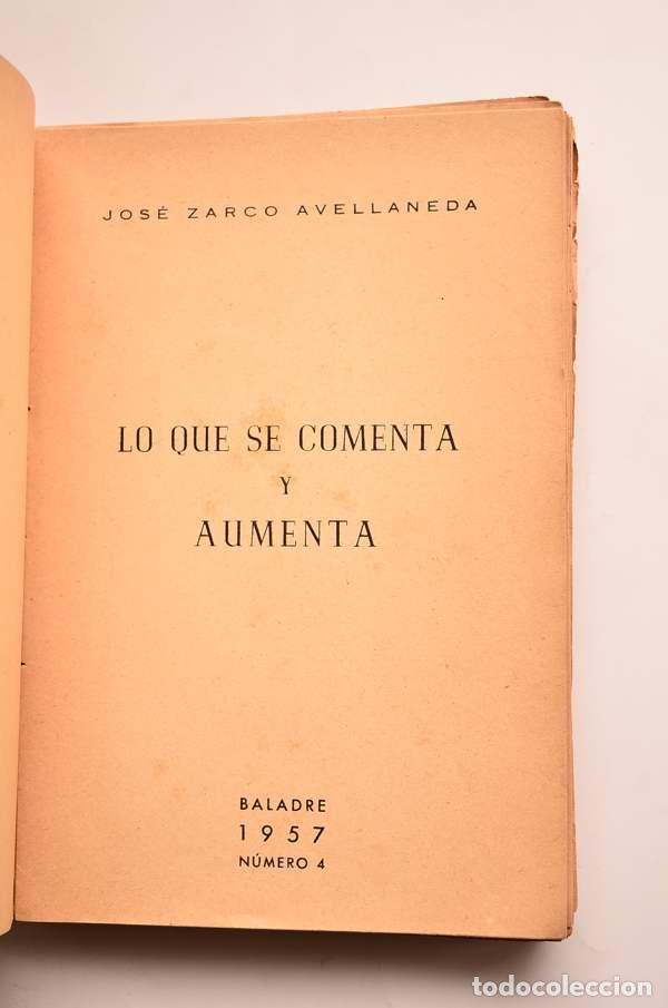 Libros de segunda mano: Lo que se comenta y aumenta - ZARCO AVELLANEDA, Jos&eacute; - Foto 5