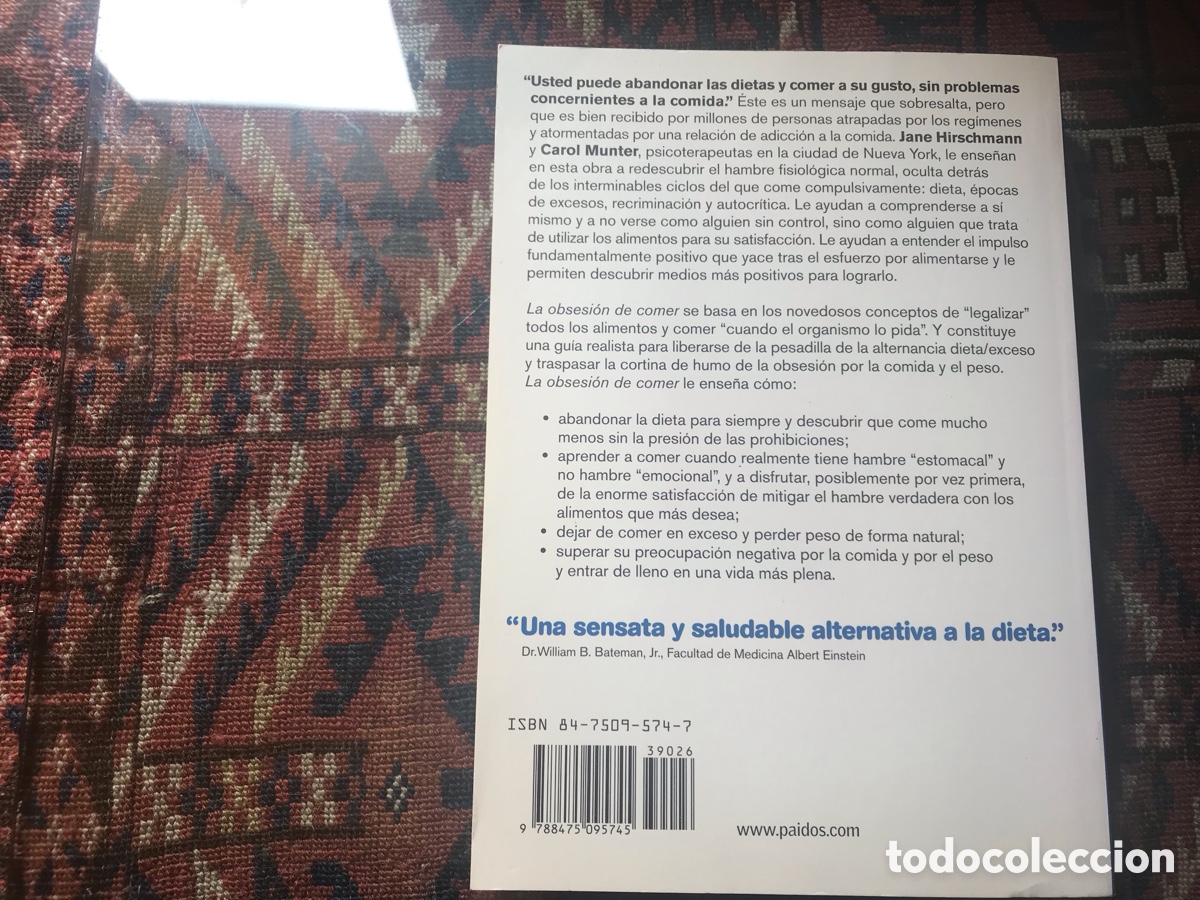 Libros de segunda mano: La obsesi&oacute;n de comer. Jane R. Hirschmann. Carol H. Munter - Foto 3