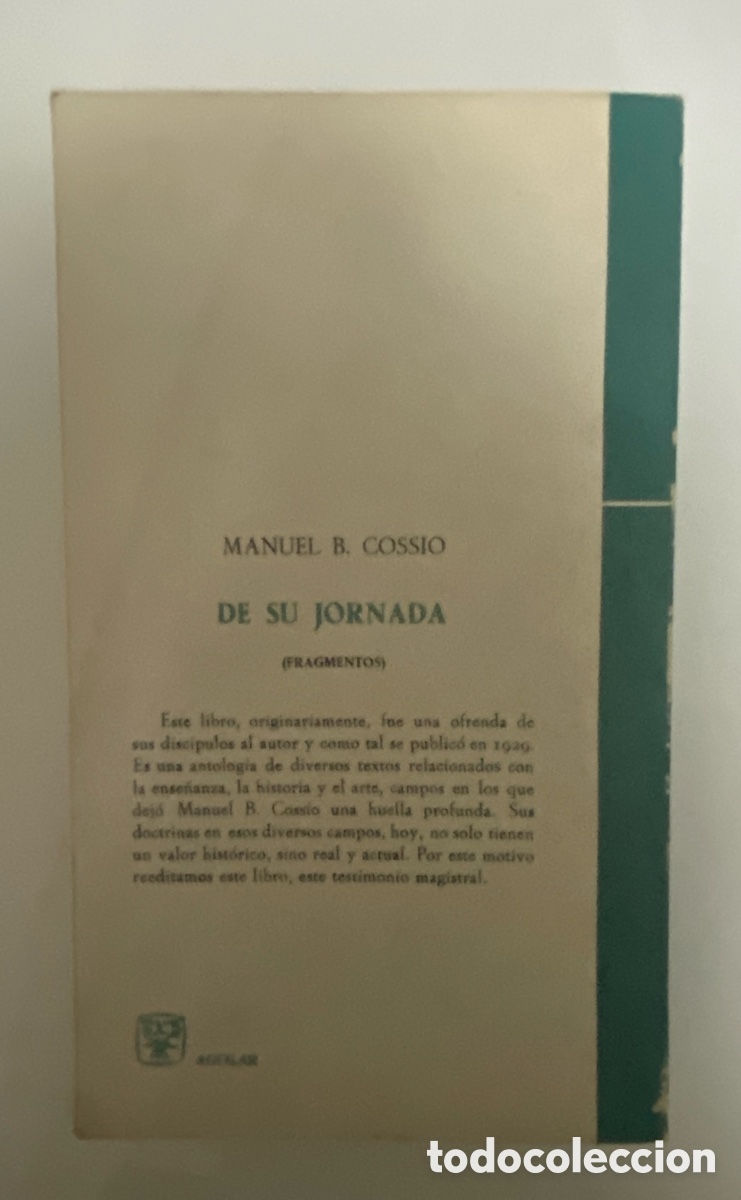 Libros de segunda mano: De su jornada (Fragmentos) - COSSIO, Manuel B. - Foto 2