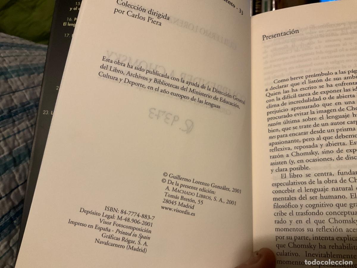 Libros de segunda mano: Comprender a Chomsky - guillermo lorenzo gonz&aacute;lez - Foto 5