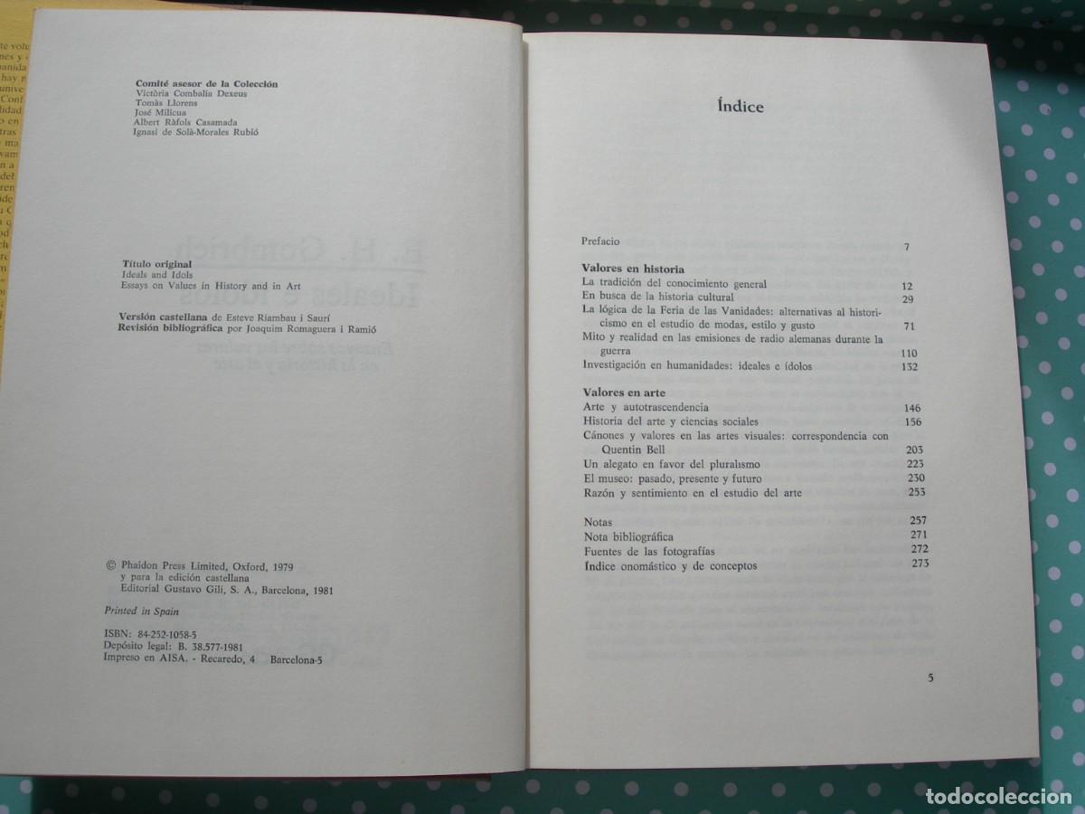 Libros de segunda mano: IDEALES E IDOLOS / E. H. GOMBRICH / ENSAYO - Foto 2