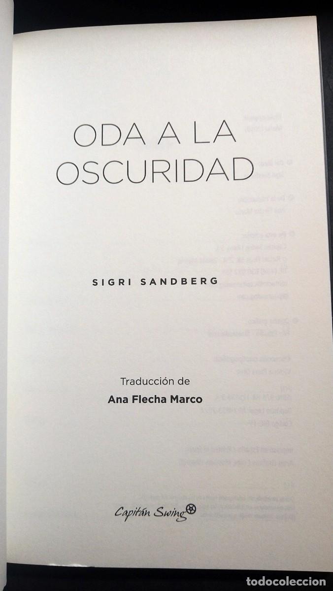 Libros de segunda mano: ODA A LA OSCURIDAD - SIGRI SANDBERG - Foto 3