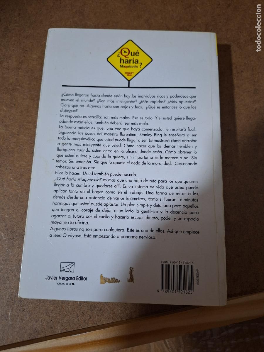 Libros de segunda mano: &iquest;Qu&eacute; har&iacute;a Maquiavelo? - Stanley Bing - Foto 2