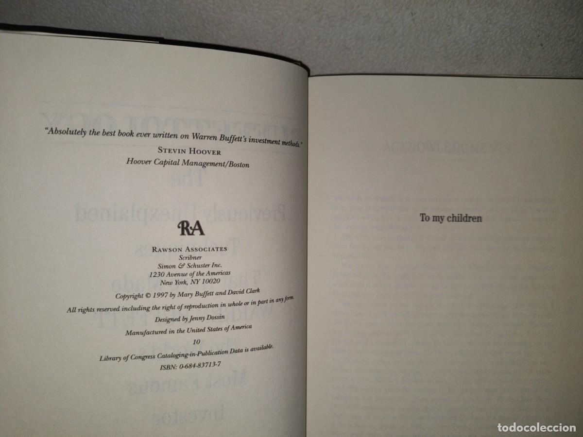 Libros de segunda mano: 113- BUFFETTOLOGY. THE PREVIOUSLY UNEXPLAINED TECHNIQUES THAT HAVE MADE WARREN BUFFET... - Foto 6
