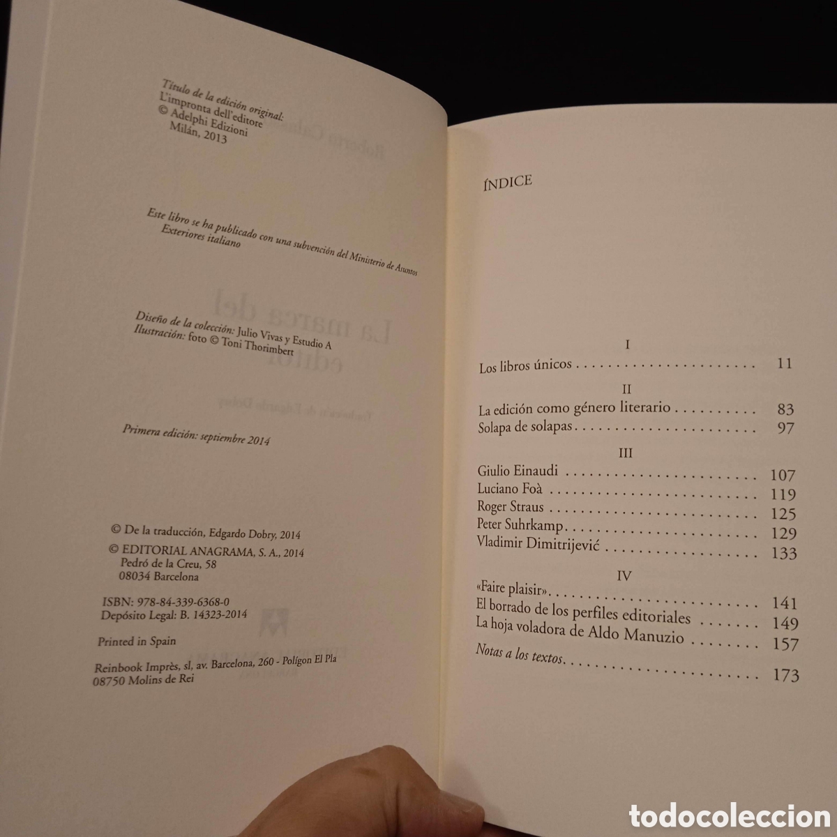 Libros de segunda mano: LA MARCA DEL EDITOR - ROBERTO CALASSO - ANAGRAMA 2014 (1&ordf;) #8907 - Foto 3