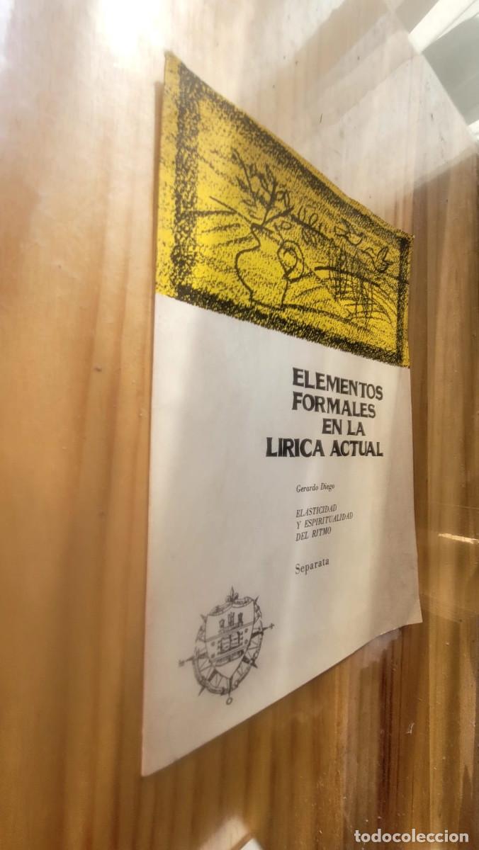 Libros de segunda mano: ELEMENTOS FORMALES EN LA L&Iacute;RICA ACTUAL - GERARDO DIEGO (SEPARATA) - Foto 1