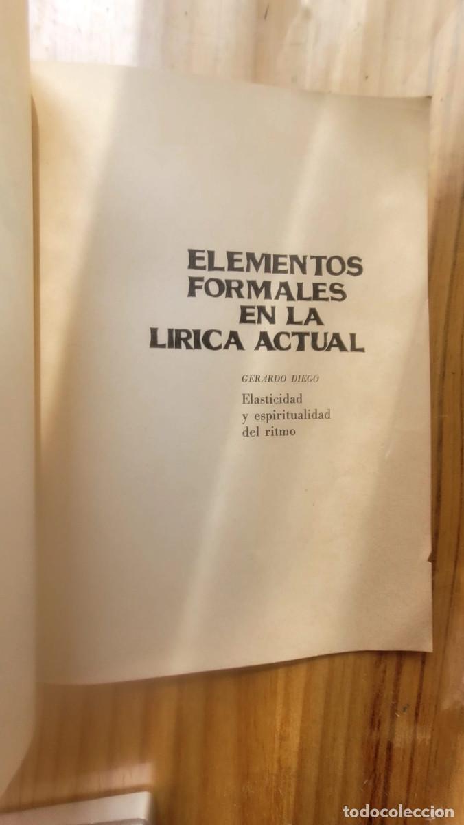 Libros de segunda mano: ELEMENTOS FORMALES EN LA L&Iacute;RICA ACTUAL - GERARDO DIEGO (SEPARATA) - Foto 2