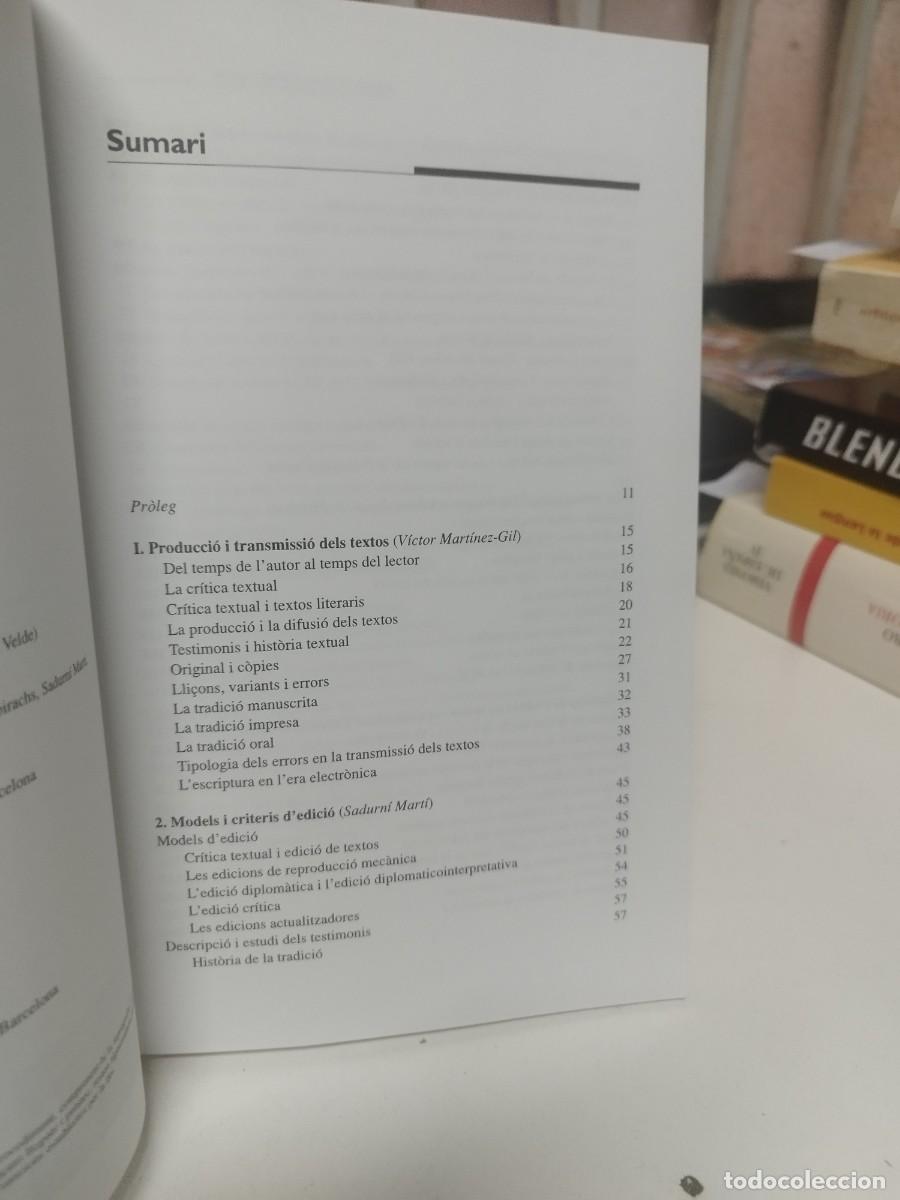Libros de segunda mano: Ledici&oacute; de textos: hist&ograve;ria i m&egrave;tode. V&iacute;ctor Mart&iacute;nez-Gil. - Foto 3