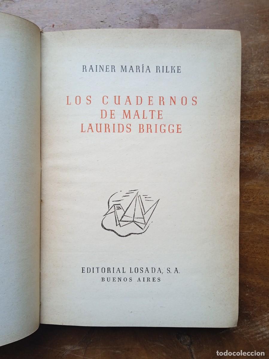 Libros de segunda mano: Cuadernos, de Malte,Rilke, Laurids Brigge. 1944 - Foto 3