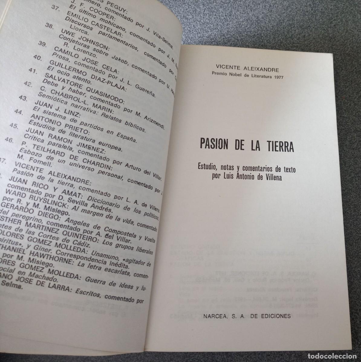Libros de segunda mano: Pasi&oacute;n De La Tierra Vicente Aleixandre - Foto 3