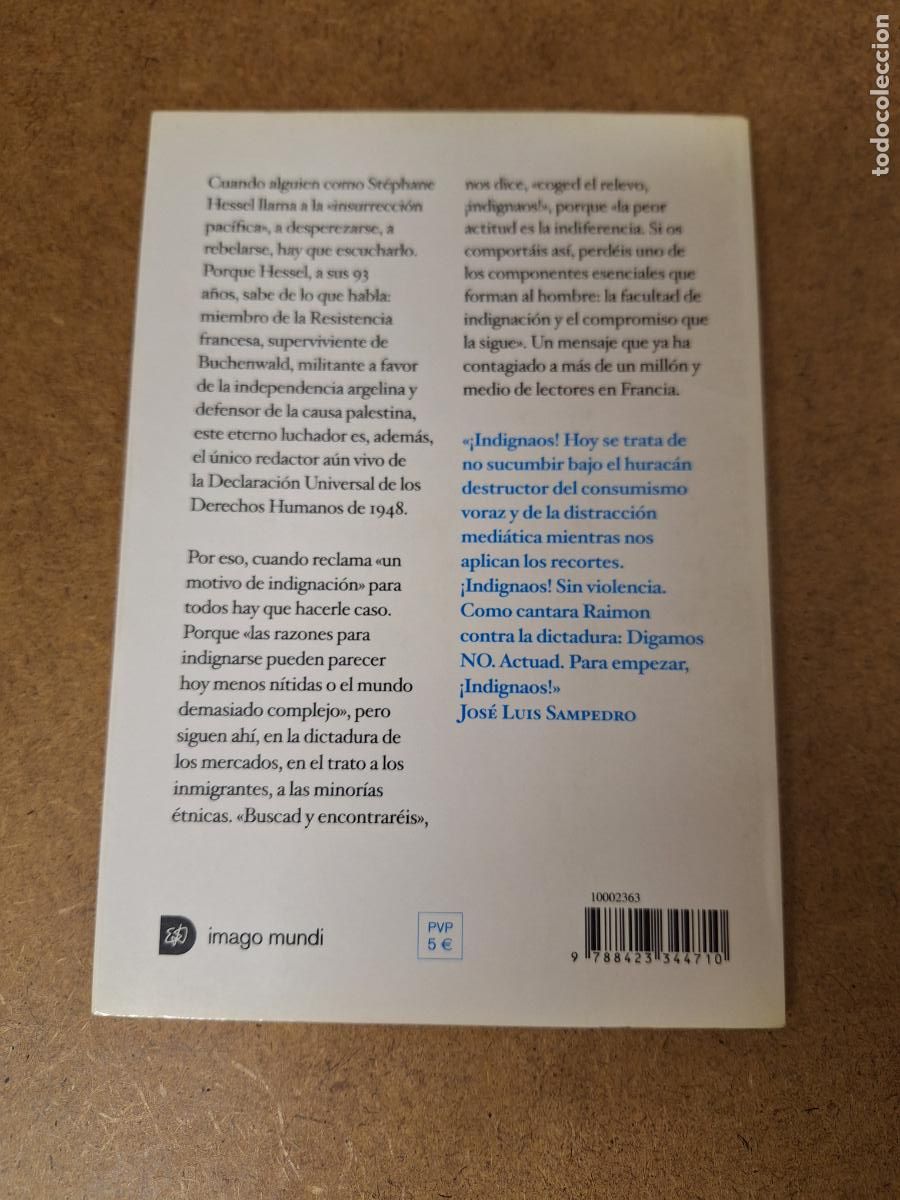 Libros de segunda mano: &iexcl;Indignaos! - St&eacute;phane Hessel - Foto 2