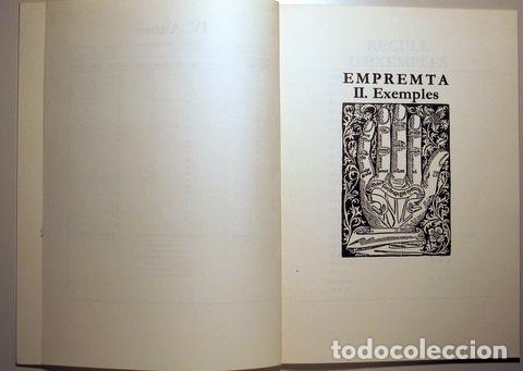 Libros de segunda mano: EMPREMTA. Regles per a lestabliment i recull dexemples - Barcelona 1987 - Foto 3