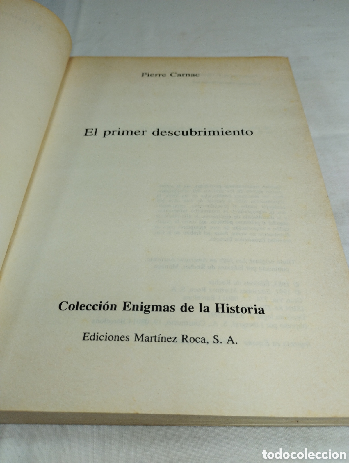 Libros de segunda mano: El primer descubrimiento. Pierre Carnac, 1991 - Foto 2
