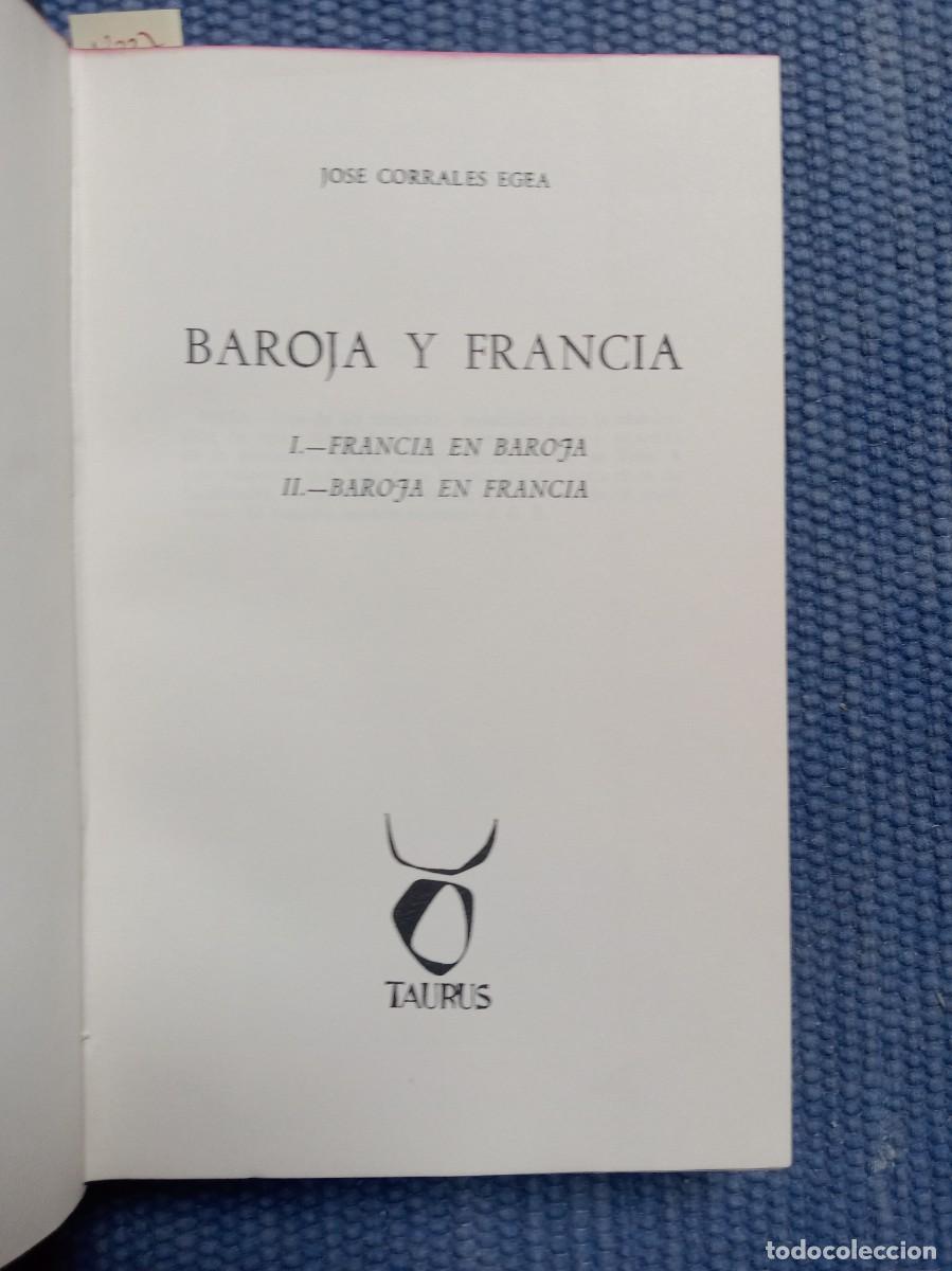 Libros de segunda mano: Corrales Egea, Jos&eacute;: Baroja y Francia - Foto 3