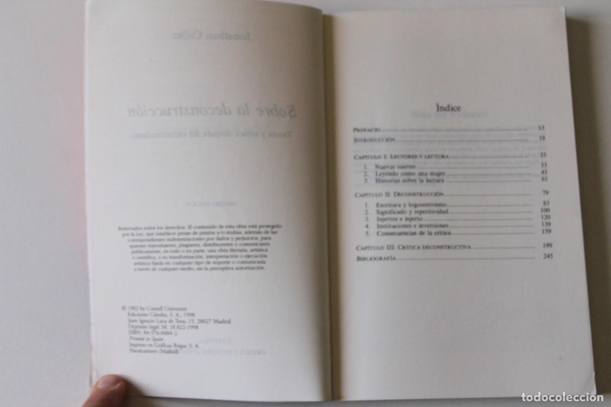 Libros de segunda mano: Jonathan Culler - Sobre la deconstrucci&oacute;n - C&aacute;tedra - Foto 4