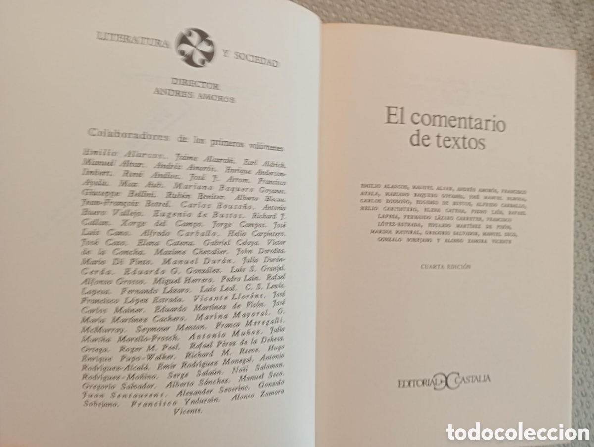 Libros de segunda mano: El comentario de textos. Tomo I. Ed. Castalia 1983. - Foto 3