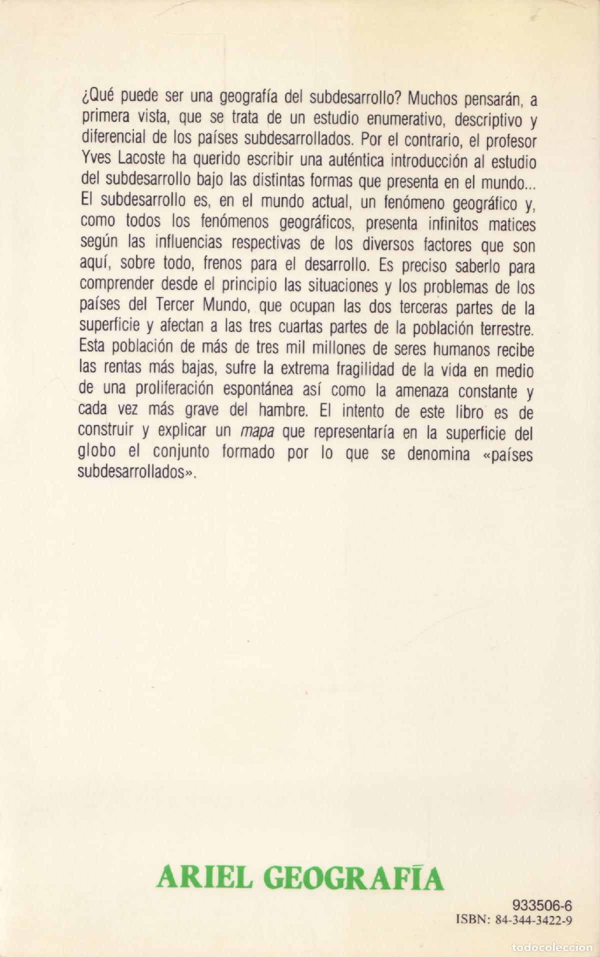 Libros de segunda mano: Geografia del subdesarrollo - Lacoste, Yves - Foto 3