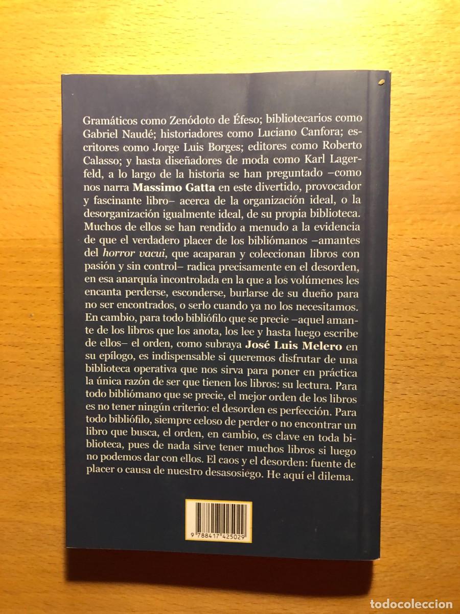 Libros de segunda mano: El desorden de los libros. Massimo Gatta. F&oacute;rcola - Foto 2