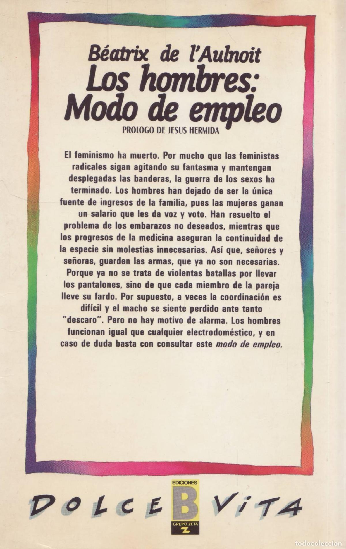Libros de segunda mano: Los hombres: modo de empleo - de lAulnoit, Beatrix - Foto 3