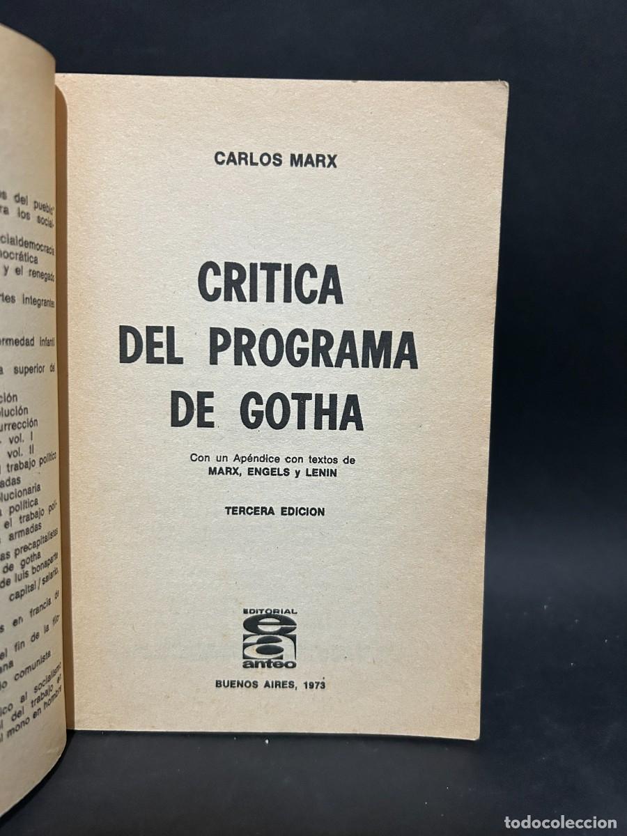 Libros de segunda mano: CARLOS MARX - CRITICA DEL PROGRAMA DE GOTHA - 1973 - Foto 3