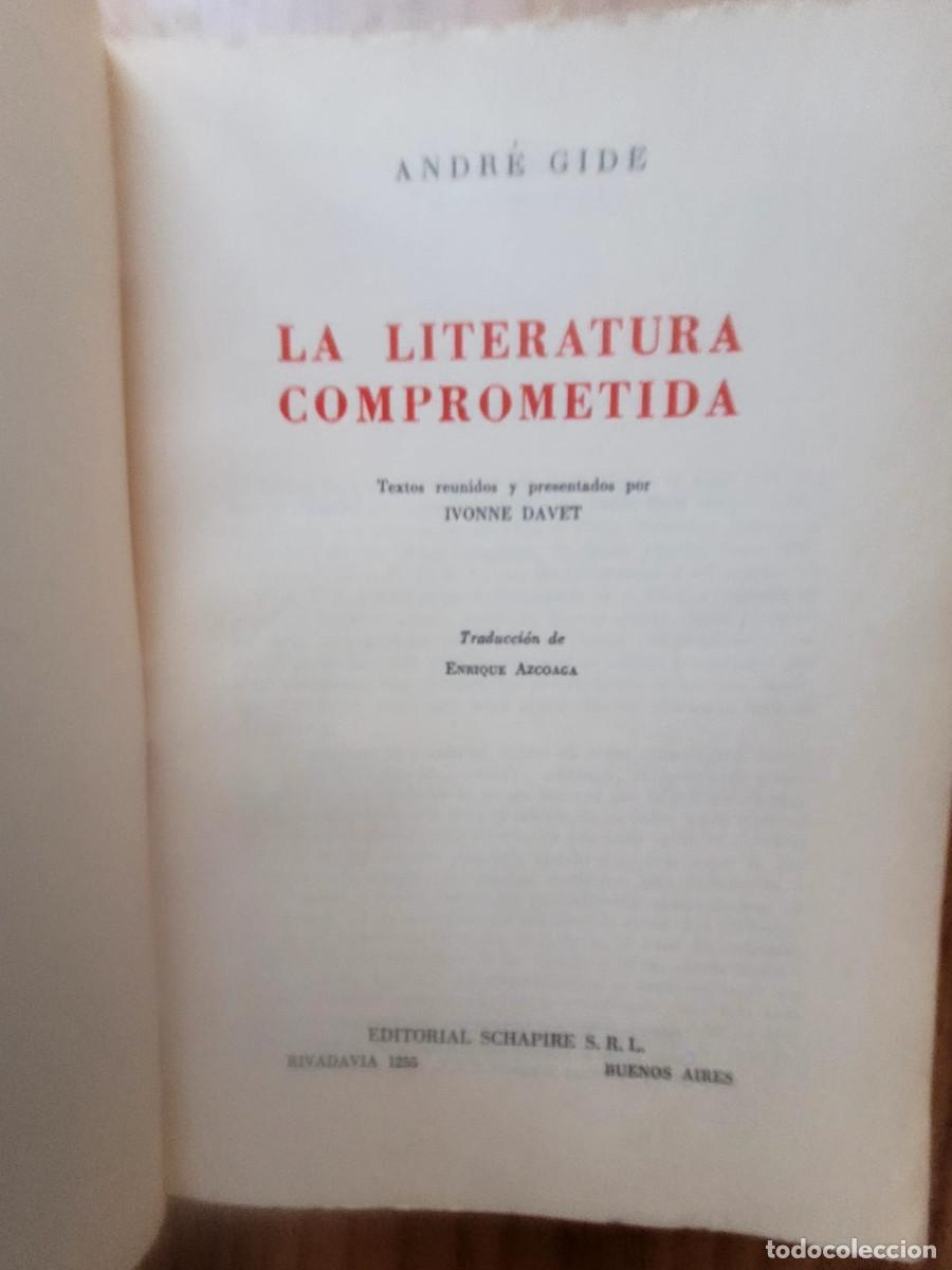Libros de segunda mano: LA LITERATURA COMPROMETIDA - ANDRE GIDE - Foto 3