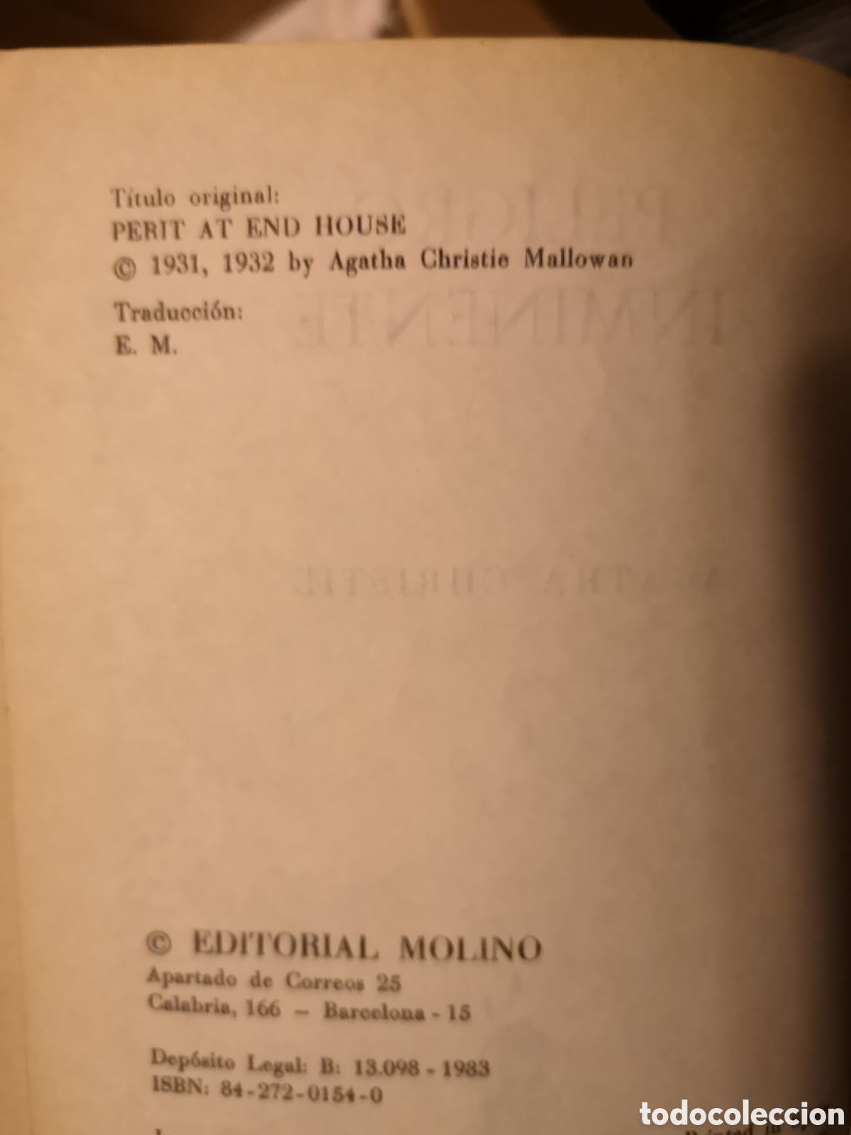 Libros de segunda mano: Novela polic&iacute;aca &rdquo;Peligro inminente&rdquo; - Foto 2