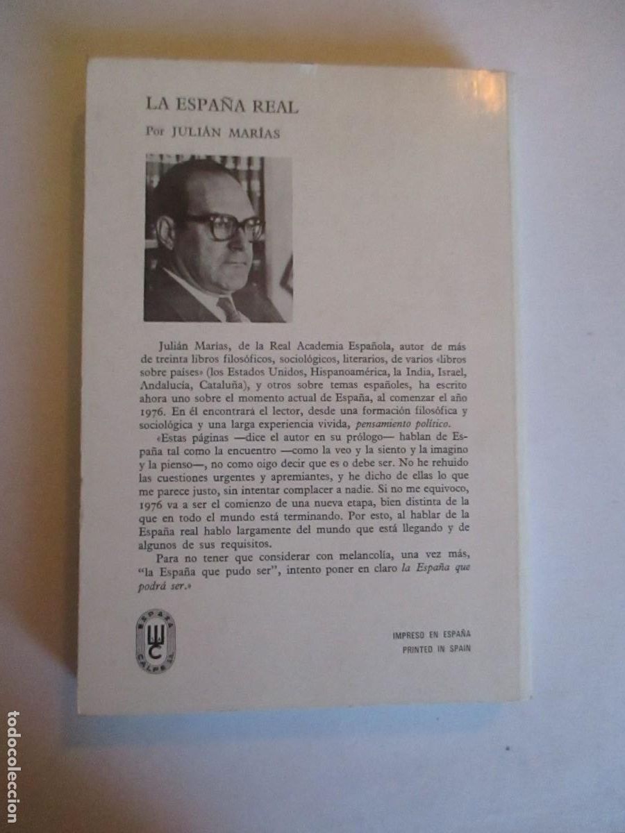 Libros de segunda mano: JULI&Aacute;N MAR&Iacute;AS La Espa&ntilde;a real W32119 - Foto 2
