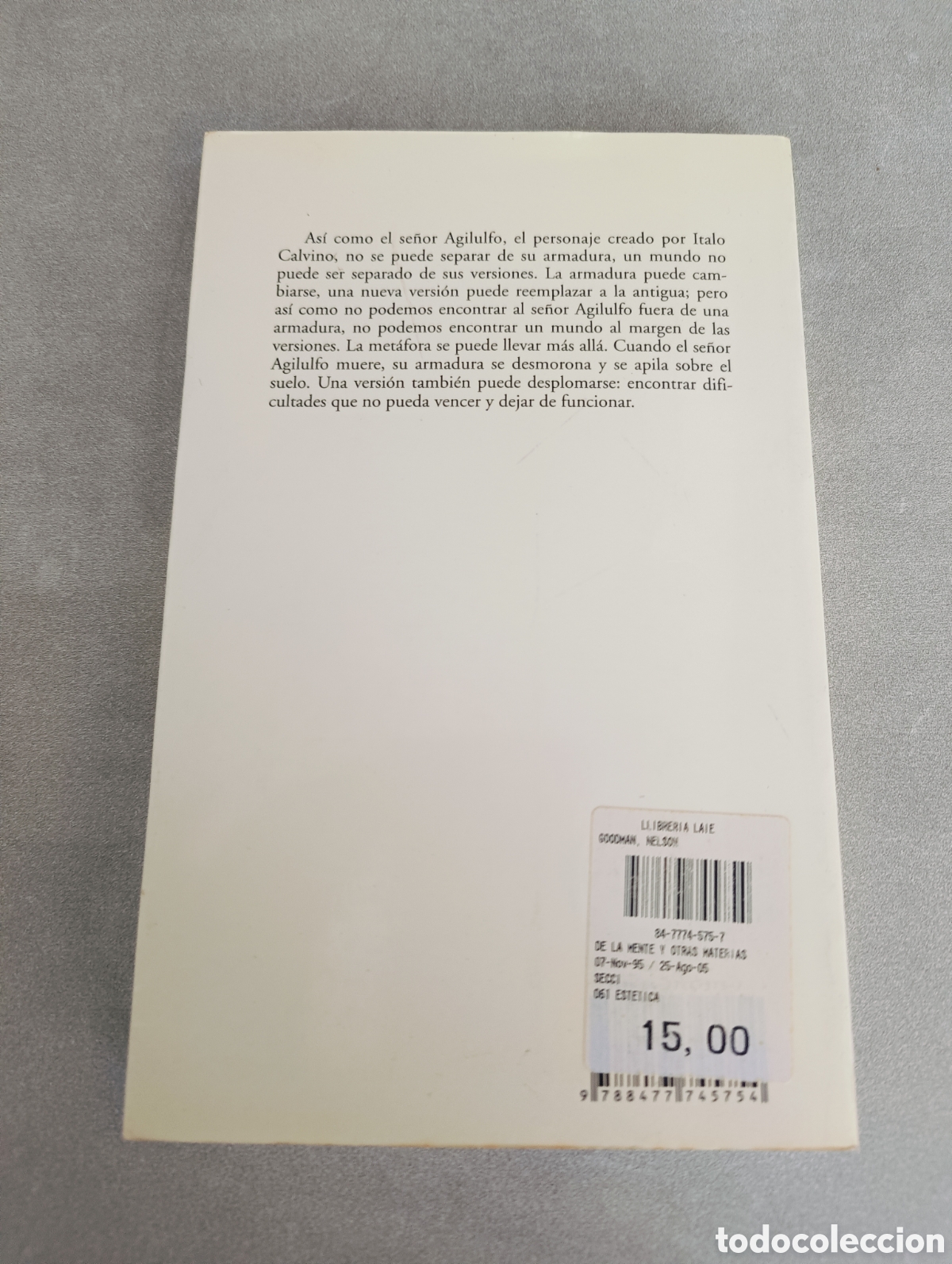 Libros de segunda mano: De la mente y otras materias. Nelson Goodman. - Foto 3